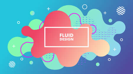 Colorful geometric background. Liquid Design Fluid shapes composition vector illustration for presentation, landscape landing page, web banner, brochure, poster, flyer, wallpaperのイラスト素材