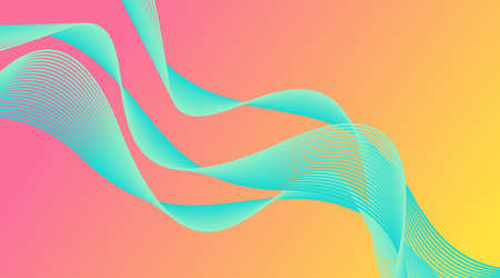 Gradient Wave Lines Background Layout Template suitable for Web Banner, Landing Page, Flyer, Poster, Brochure, Presentationのイラスト素材