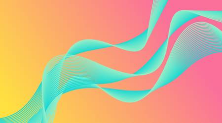 Gradient Wave Lines Background Layout Template suitable for Web Banner, Landing Page, Flyer, Poster, Brochure, Presentationのイラスト素材