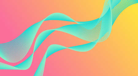 Gradient Wave Lines Background Layout Template suitable for Web Banner, Landing Page, Flyer, Poster, Brochure, Presentationのイラスト素材