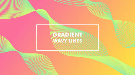 Gradient Wavy Lines Background Layout Template suitable for Web Banner, Landing Page, Flyer, Poster, Brochure, Presentationのイラスト素材