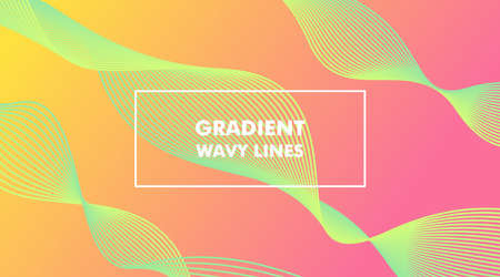 Gradient Wavy Lines Background Layout Template suitable for Web Banner, Landing Page, Flyer, Poster, Brochure, Presentationのイラスト素材