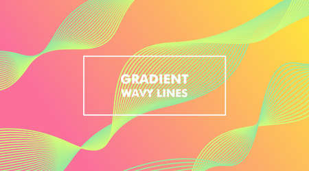 Gradient Wavy Lines Background Layout Template suitable for Web Banner, Landing Page, Flyer, Poster, Brochure, Presentationのイラスト素材