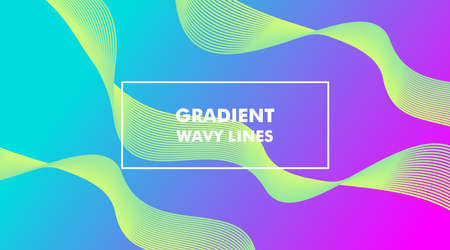 Gradient Wavy Lines Background Layout Template suitable for Web Banner, Landing Page, Flyer, Poster, Brochure, Presentationのイラスト素材
