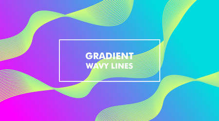 Gradient Wavy Lines Background Layout Template suitable for Web Banner, Landing Page, Flyer, Poster, Brochure, Presentationのイラスト素材
