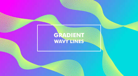 Gradient Wavy Lines Background Layout Template suitable for Web Banner, Landing Page, Flyer, Poster, Brochure, Presentationのイラスト素材