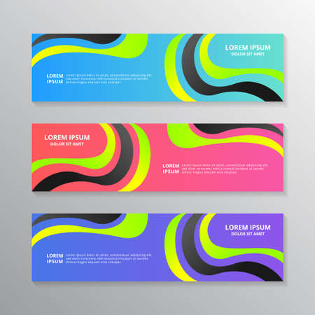 Business Banner Template, Web Header, Footer, Background Modern Design, in gradient color style, advertising vector templateのイラスト素材