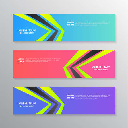 Business Banner Template, Web Header, Footer, Background Modern Design, in gradient color style, advertising vector templateのイラスト素材