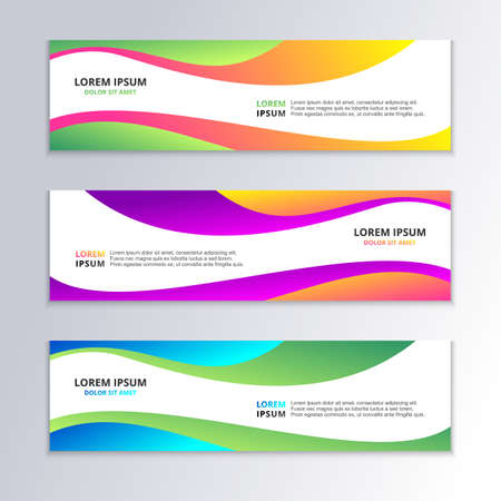 Business Banner Template, Gradient Color, Modern Layout, web header, footer, advertising vector designのイラスト素材