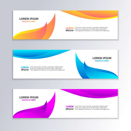 Business Banner Template, Gradient Color, Modern Layout, web header, footer, advertising vector designのイラスト素材