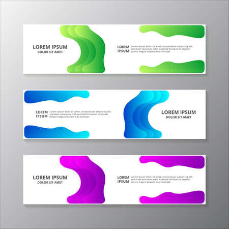 Abstract Liquid Banner Template, gradient color, modern layout web header, footer, advertising vectorのイラスト素材