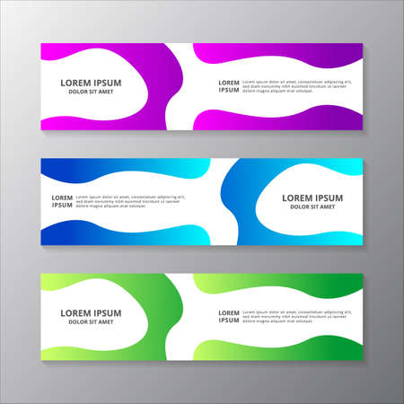 Abstract Liquid Banner Template, gradient color, modern layout web header, footer, advertising vectorのイラスト素材
