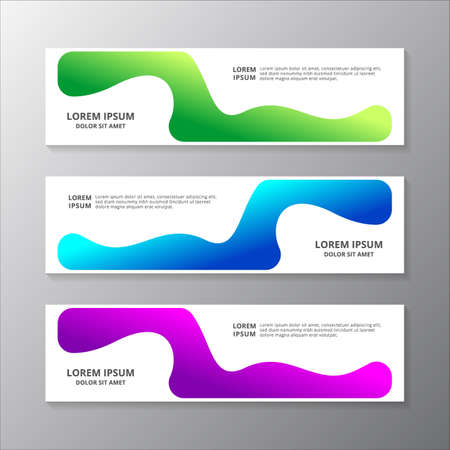 Abstract Liquid Banner Template, gradient color, modern layout web header, footer, advertising vectorのイラスト素材