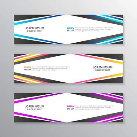 Business Banner Template, Layout Background Design, Corporate Geometric web header or footer in gradient color Vectorのイラスト素材