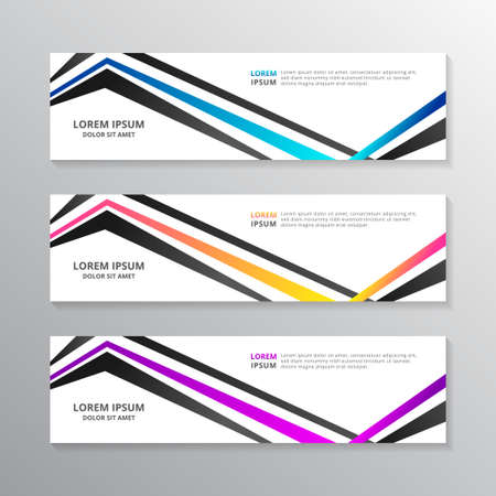 Business Banner Template, Layout Background Modern Design, Corporate Geometric web header or footer in gradient color Vectorのイラスト素材