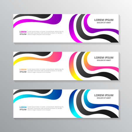 Business Banner Template, Layout Background Modern Design, Corporate Geometric web header or footer in gradient color Vectorのイラスト素材