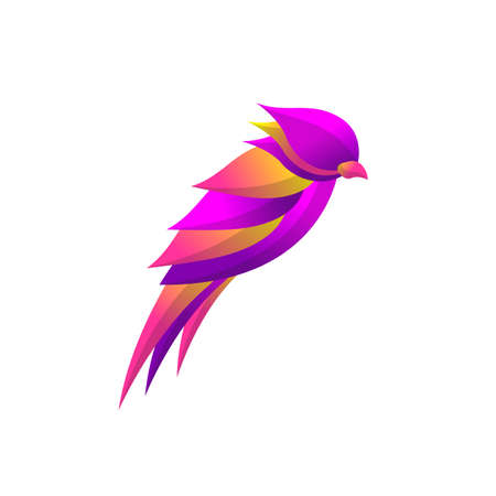 Bird Logo Concept with Colorful Gradient style, elegant modern design, for company corporate vector templateのイラスト素材