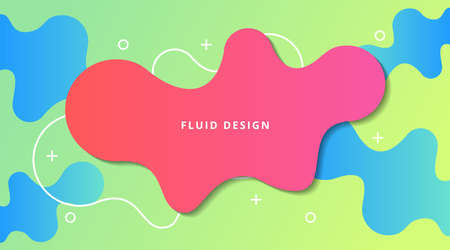 Dynamic Fluid Gradient Background Liquid Shape Composition, for business corporate, brochure, flyer, wallpaper, banner, presentation vector templateのイラスト素材