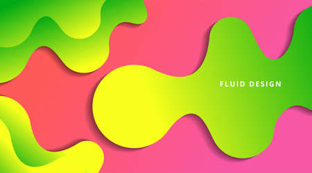 Dynamic Fluid Gradient Background Liquid Shape Composition, for business corporate, brochure, flyer, wallpaper, banner, presentation vector templateのイラスト素材