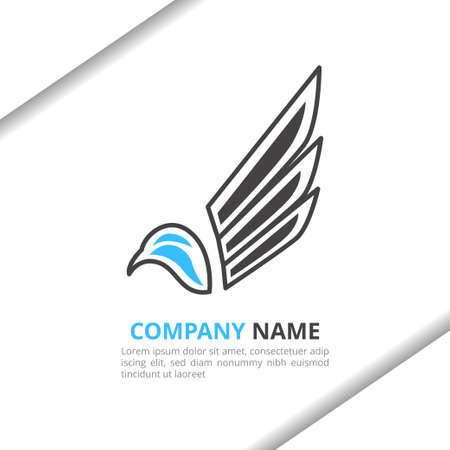 Bird and Wing Logo Design Concept, simple modern for your brand, animal shop, company, corporate vector templateのイラスト素材