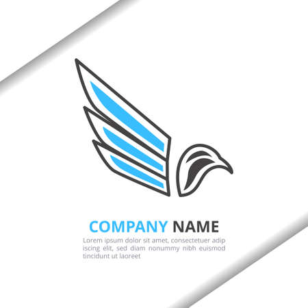 Bird and Wing Logo Design Concept, simple modern for your brand, animal shop, company, corporate vector templateのイラスト素材