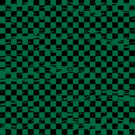 Grunge-processed Japanese pattern checkered pattern