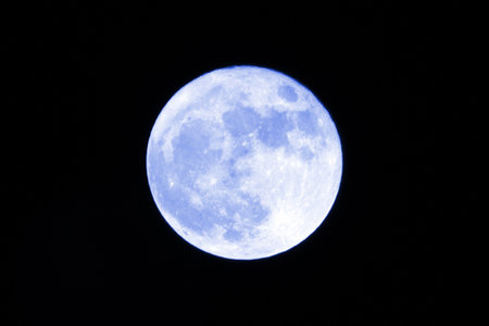 Beautiful and big blue full moon
