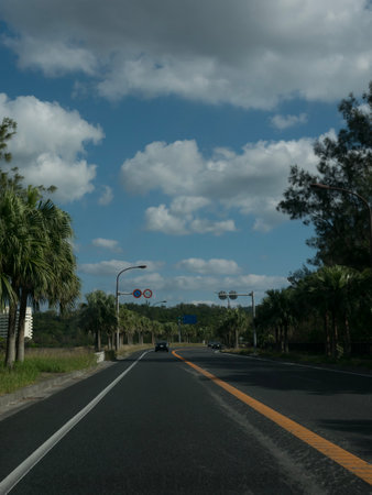 Driving around the Okinawa suburbsの写真素材