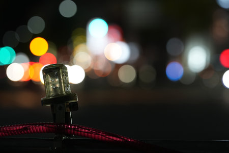 Guidance lights watching over the city at night
