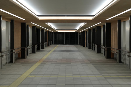 Free passageway inside the stationの写真素材