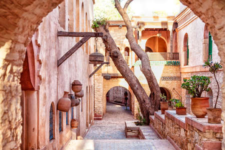 In the medina of the African harbor city Agadir Morocco with lots of sights and gorgeous architectureの写真素材
