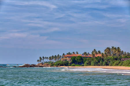 Charming view from the Galle Fortress to the opposing coast with attractive buildings on the tropical island Sri Lanka in Asia in the Indian Oceanのeditorial素材