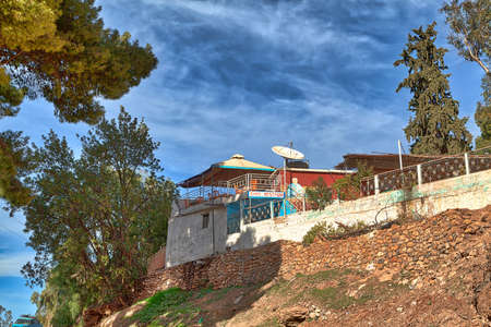 A restaurant in a small mountain village near Agadir in Morocco, an African country on the Atlantic Oceanのeditorial素材