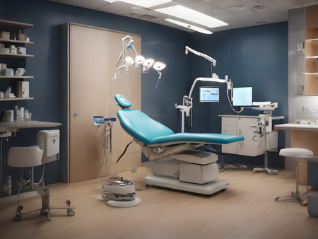 Interior of a modern dental clinic. 3d render image.の素材