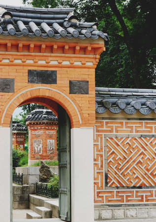 Gyeongbokgung Palace, Seoul, South Koreaの写真素材