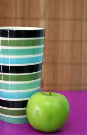 Luscious fresh apple and coffeeの写真素材