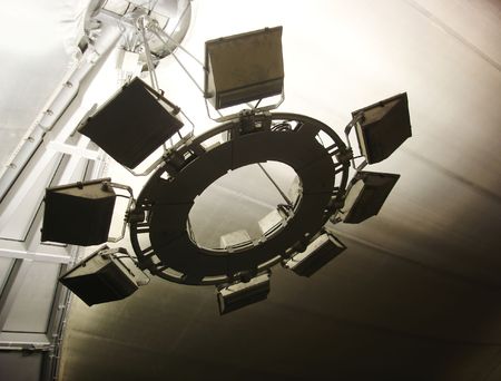 Giant silver light - urban lighting designの写真素材