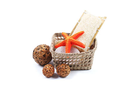 Spa and beauty products - isolated on white.の写真素材