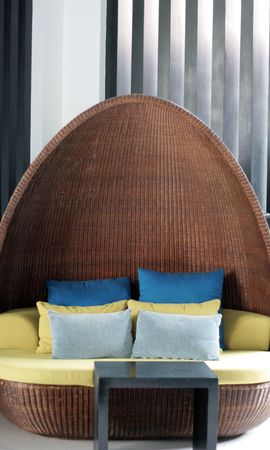 Comfortable Asian style love chair - home interiors.の写真素材