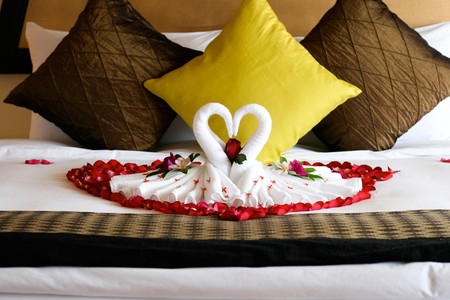 Interior of a honeymoon suite in Thailand.の写真素材