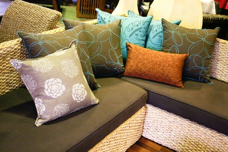 Close-up of a sofa in a modern house - home interiors.