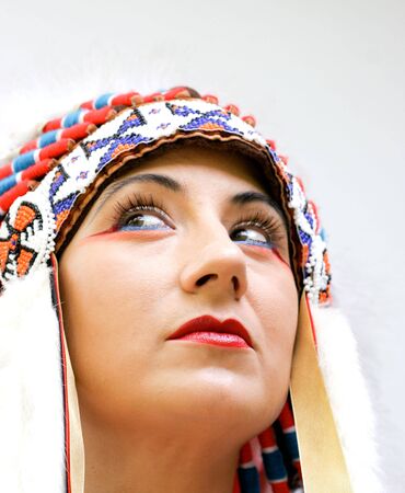 Colorful portrait of a beautiful Indian woman.