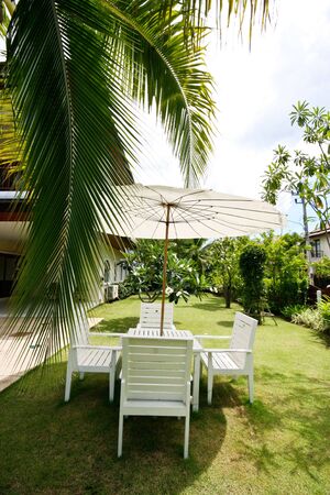Exterior of a modern house and garden.の写真素材