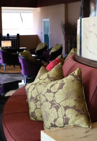 Seating area in a modern cafe - trendy interiors.