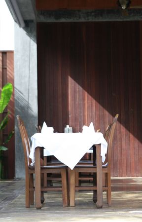 Table setting at an elegant restaurant.