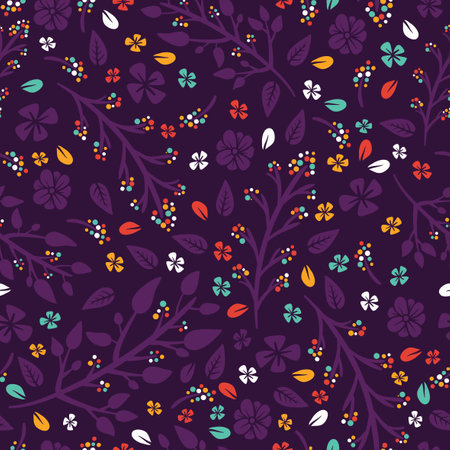 colorful tropical flower pattern seamless backgroundのイラスト素材