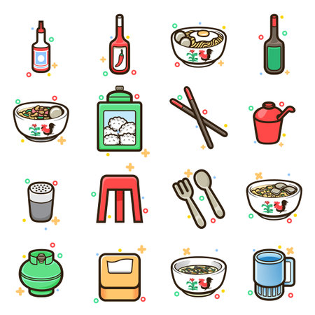 icon stock vector of indonesian foods stockのイラスト素材