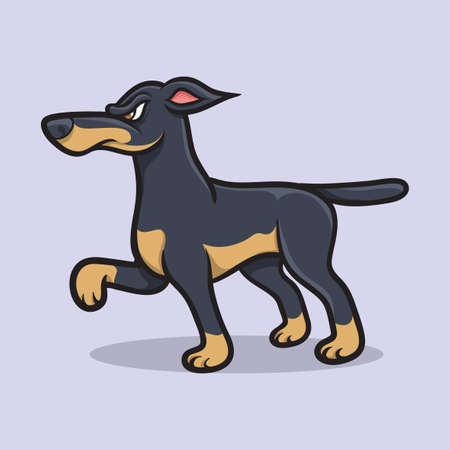 doberman dog animal illustrationのイラスト素材