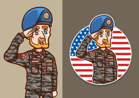 greeting united states soldier independence day man celebrate national day