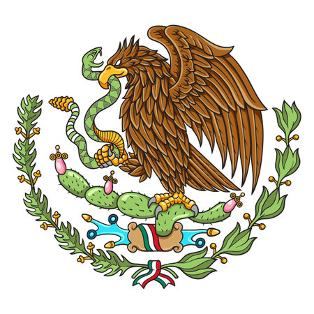 symbol of mexico national flag illustrationのイラスト素材